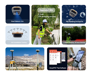 ตัวรับสัญญาณ RTK GNSS แบบมีจอ Auto-IMU HD OLED โหมด stakeout และฐานชาร์จเร็ว + ระบบ Rover - Product Image 2