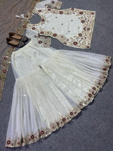设计师印度和巴基斯坦天鹅绒Salwar Kameez宝莱坞风格的成人婚礼和派对套装