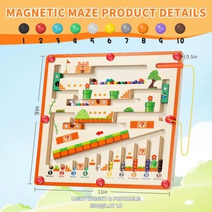 1 מספר צבע מגנטי maze, לוח עץ, משחק פעילות ספירת משחק, montessori טוב למידה צעצוע