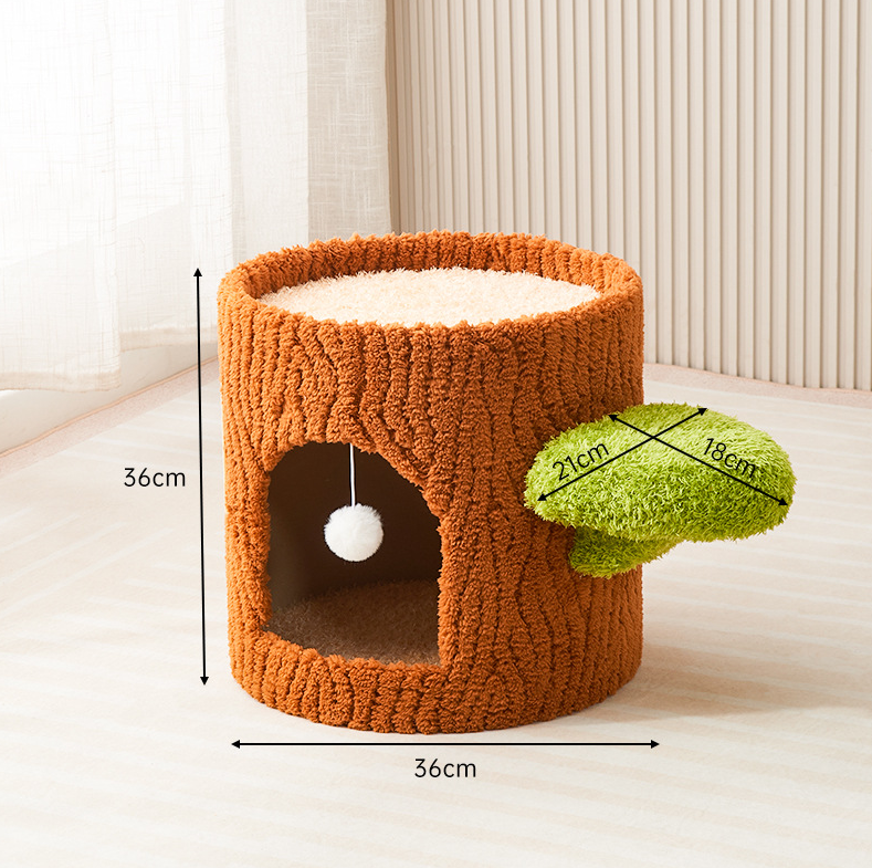 Single-Tier Log Cat Bed