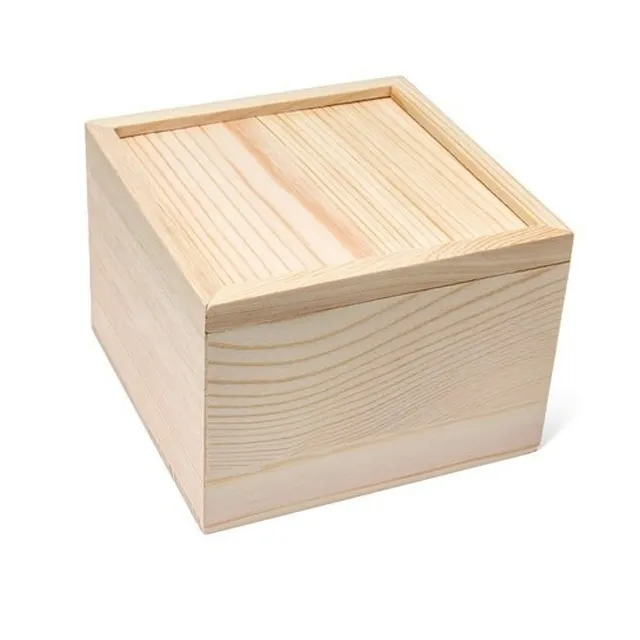 Boîte à casserole en bois inachevé bon marché, boîte cadeau de rangement solide de forme différente, vente en gros