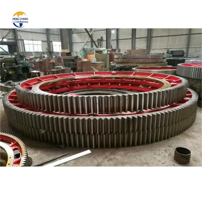 Cina produttore professionale su misura forgiato grande anello ingranaggi a sfera mulino rotativo forno grande anello ingranaggio