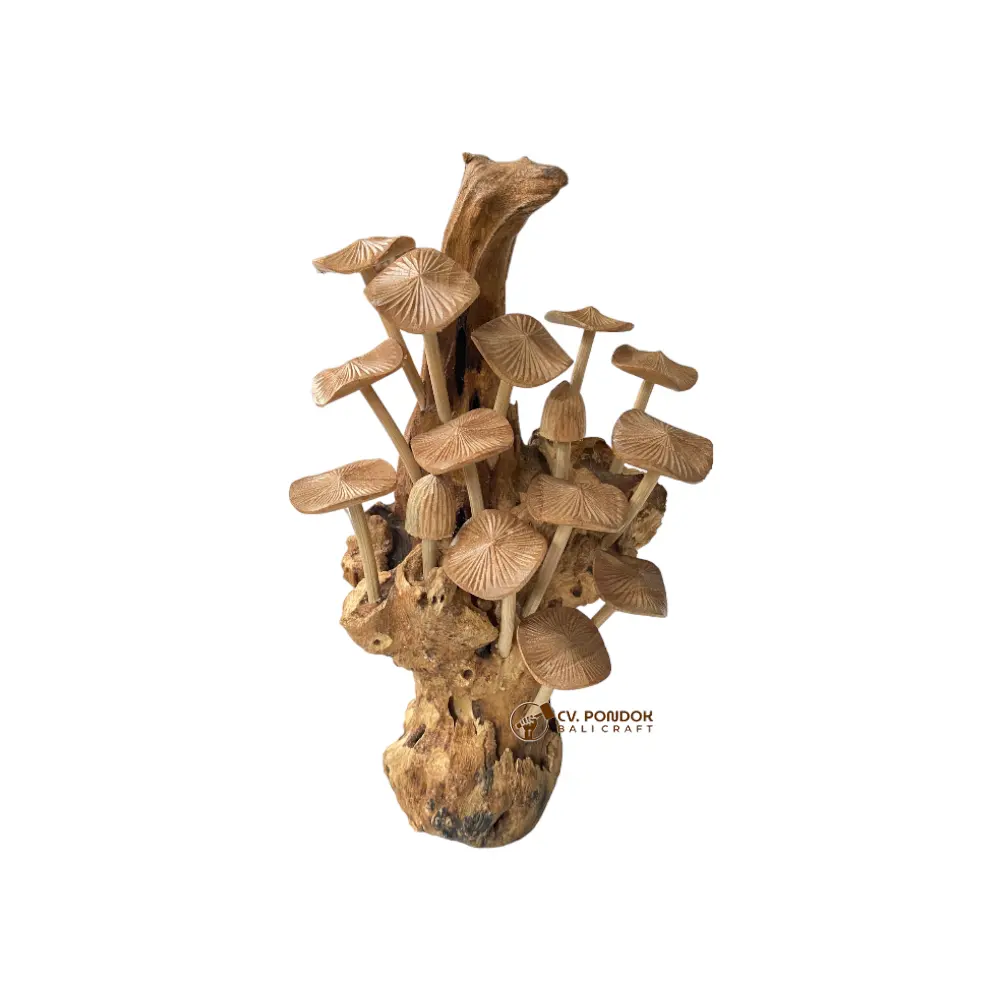 Décoration en bois grande Sculpture d'art de champignon taille 25cm pour décoration de Table décoration de mariage cadeaux de noël