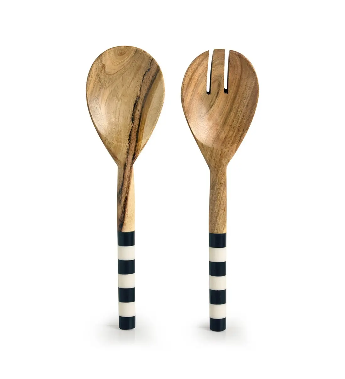 Juego de 2 cucharas para servir hechas a mano de madera de alta calidad para utensilios de cocina inteligentes de fabricante indio a los mejores precios