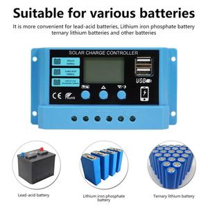 PWM solare regolatore di carica controllo12v 14V 10A/20A/30A pannello solare regolatore batteria Display LCD doppia USB 5V uscita - Product Image 2