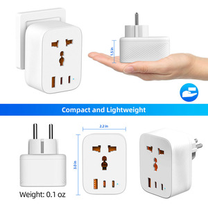 Adattatore da viaggio in tutto il mondo con porte USB di tipo C UK/EU/US/AU europea funzione Plug Pd protezione OTP per uso energetico internazionale - Product Image 4