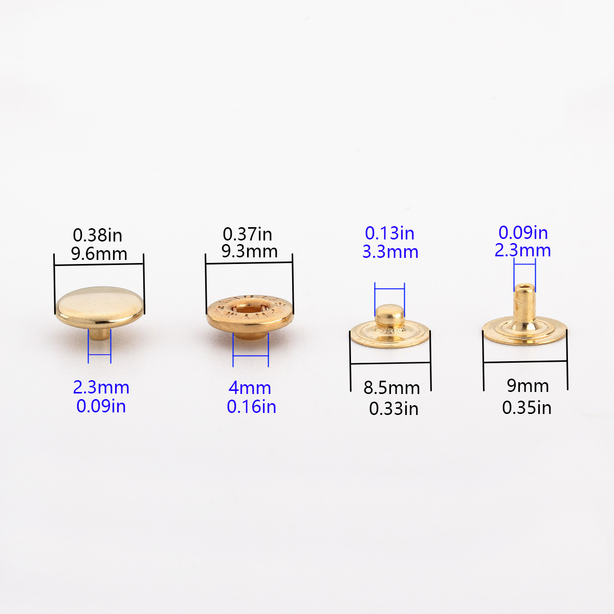 PRYM-9.3mm d'or/0.37in