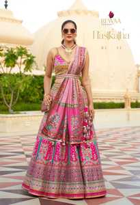 Son tasarımcı Rajwadi ağır ipek ayna çalışma fantezi Lehenga Choli Fab bölge tarafından - Product Image 3