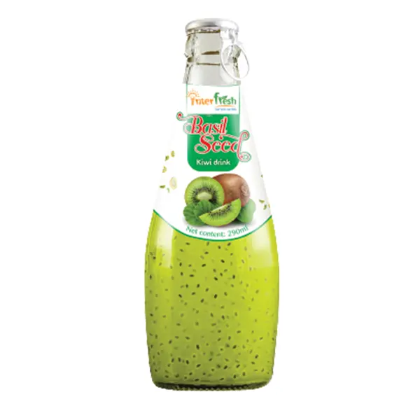 Basilicumzaad Kiwi Smaak Low-Carb Instant Drank Heerlijke Energie Volledig Natuurlijke Glazen Flessenpuree Vruchtensap