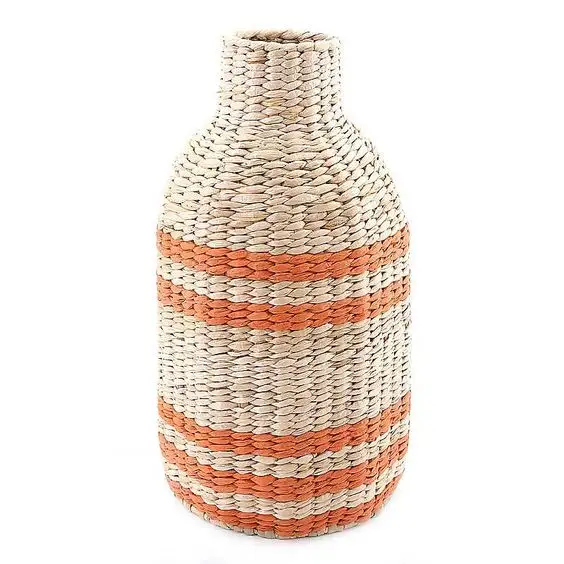 Wicker Vase Wasser hyazinthe Dekorative Vase Wohn accessoires Pflanzen faser Blumen Vase für Tisch Wandre gal Dekor