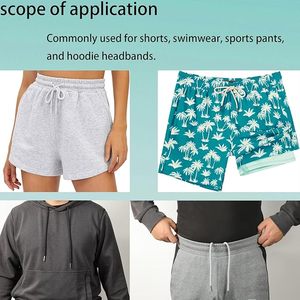 Custom Printed Logo <strong>Flat</strong> Hoodie and <strong>Elastic</strong> Sweatpants Shorts Pants with Easy Threader Polyester <strong>Cords</strong> From String Drawstrings