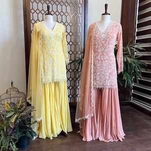 Georgette Fabric High Grade India Women Sharara Suit Sharara Type Collection Price Women Wholesale Rate Ready Made