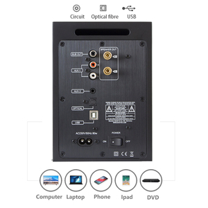 パワードデスクトップスピーカー内蔵デジタルオーディオアンプスマートフォンとPC互換Bluetoothホームブックシェルフスピーカー - Product Image 4