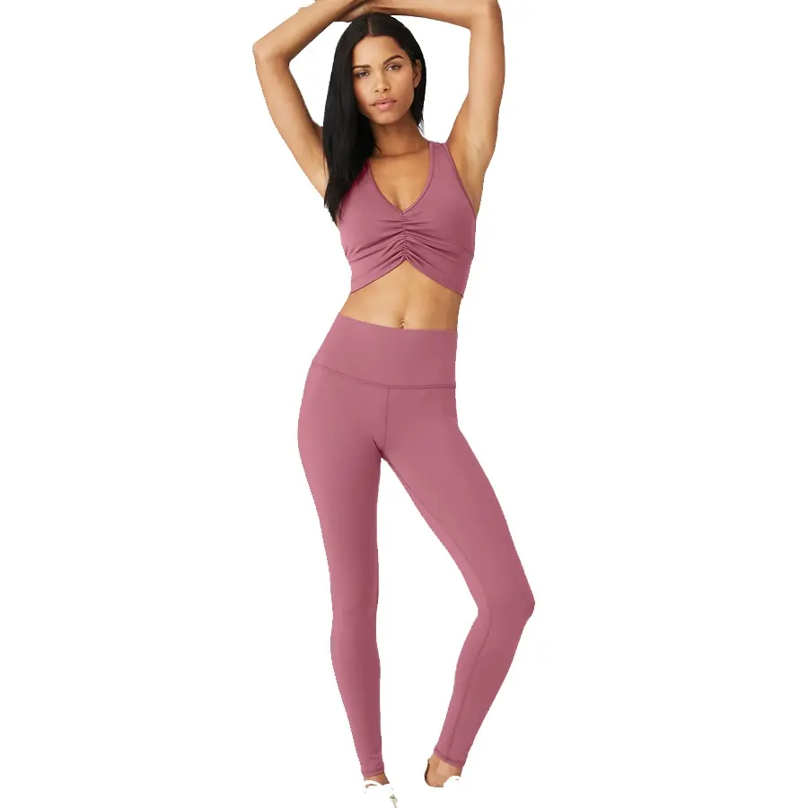 Vente en gros, meilleur Design, Yoga, Fitness, vêtements de gymnastique pour femmes, ensemble de Yoga léger personnalisé de haute qualité pour femmes