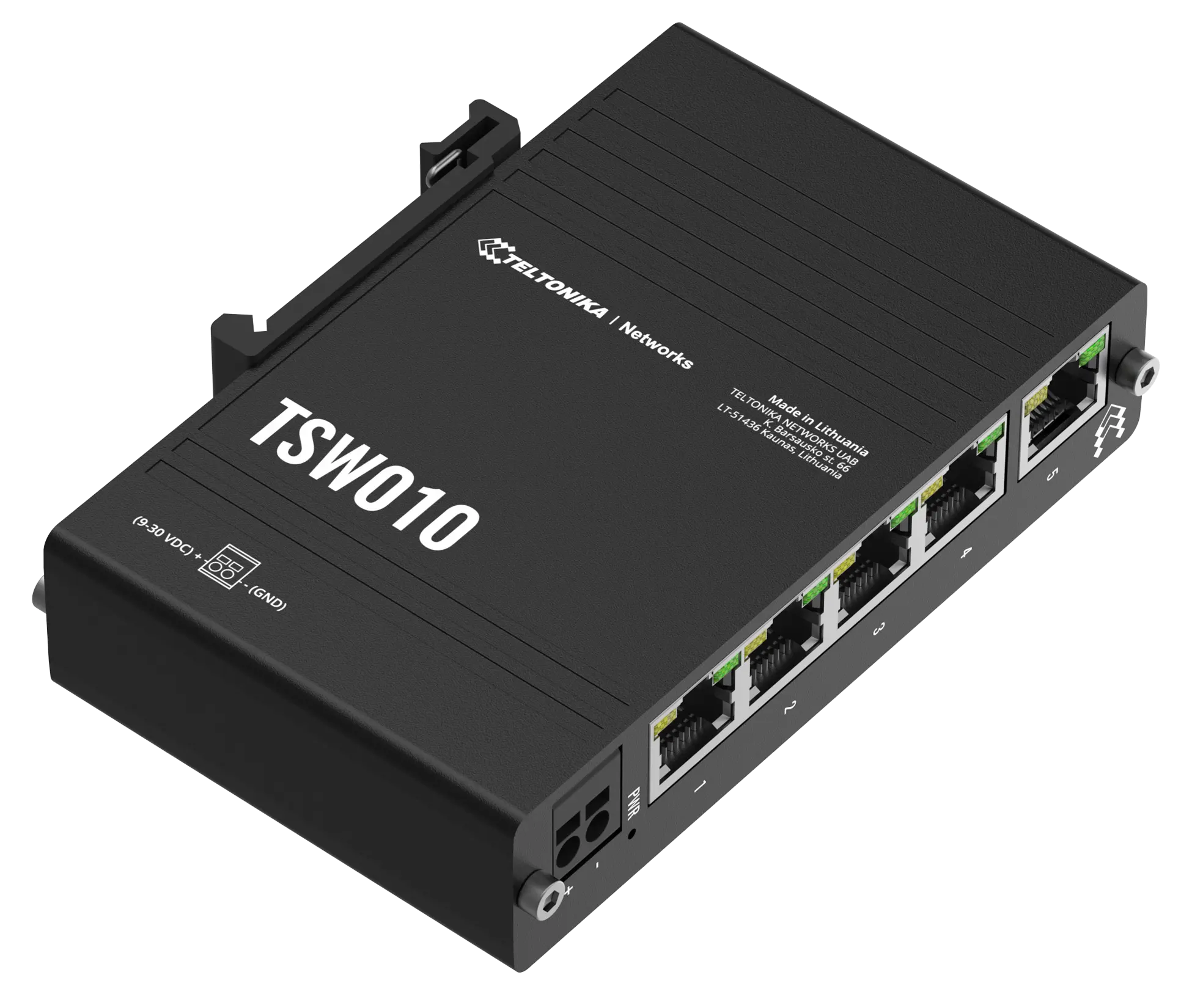 Teltonika TSW010 מסילת DIN מתג 5x10/100 Mbps LAN יציאות
