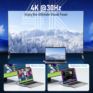 TC52 7 en 2 Entrada Dual Tipo C a 4K 30Hz HDMI 3,0 Estación de acoplamiento Hub USB con 100W Tipo C PD SD TF para Mac - Product Image 4