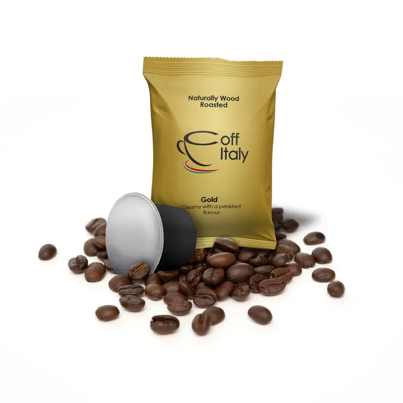 Capsules de café Nesp resso compatibles Coffitaly personnalisées de marque privée OR 100 pièces par boîte.