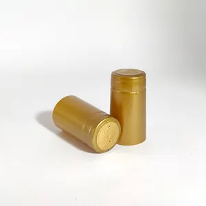 Gold PVC plastic heat-strink sleeves capsules for bottles wine size 62x30.5mm