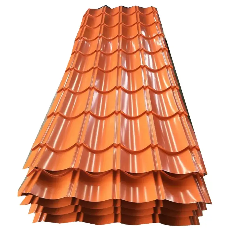 Venta al por mayor de color de calibre 24 ppgi hojas de techo corrugado galvanizado prepintado techo de metal de color corrugado