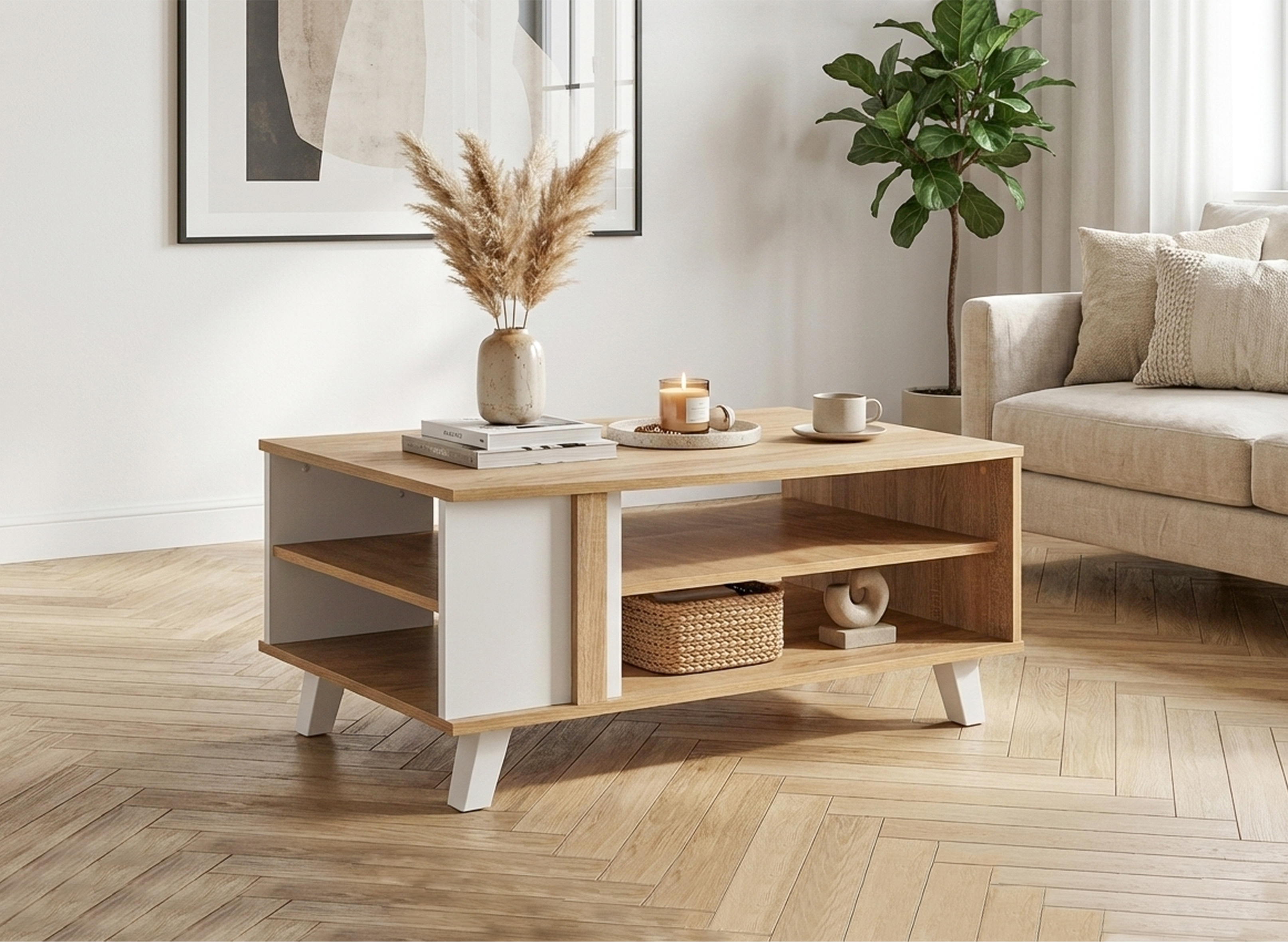 Light Sonoma Oak + White