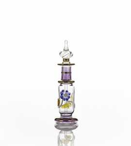 Handmade Ai Cập 3D hoa chai nước hoa 24K vàng trang trí | sang trọng handblown Pyrex attar chai đặt 3 chai - Product Image 2