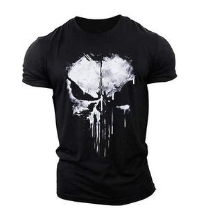 <strong>Punisher</strong> Skull Cotton Men's T-Shirt Harajuku Street Top Fitness Sportswear Stretch Breathable Oversized Shirt Men's Clothing - Product Image 6
