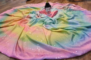 2024 yeni varış güzel renkli Chinon ipek Sari kızlar ağır dizisi düğün festivali Celeb giymek moda parti ihracat - Product Image 5