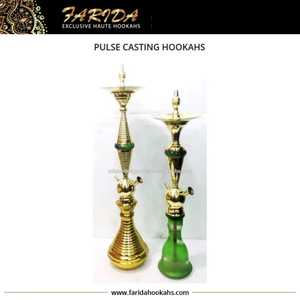 Farida Pulse豪华水烟筒独特的圆形丙烯酸中心件，采用黄铜和玻璃铸造的新设计镜面技术