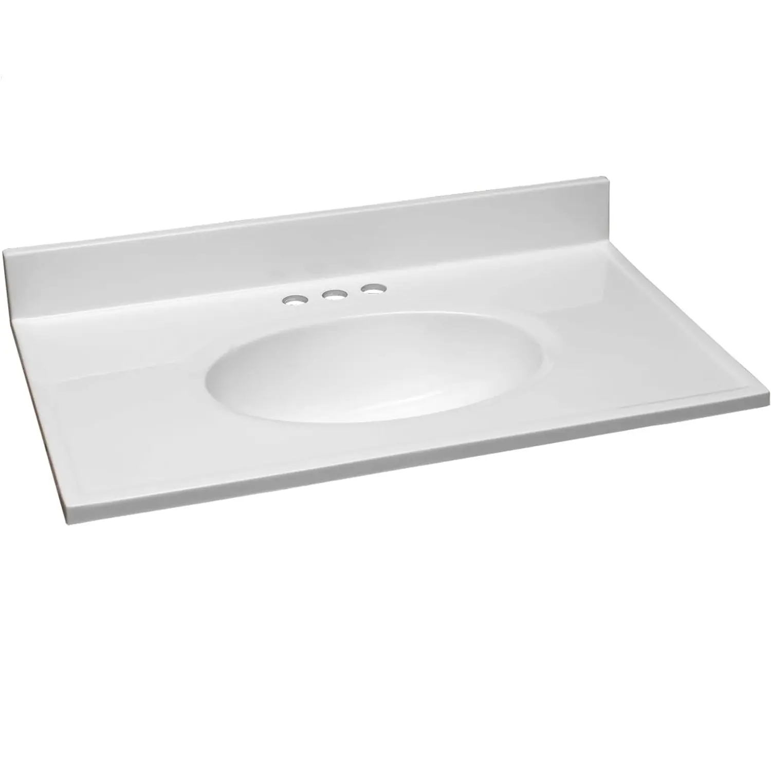 Top da toeletta in marmo bianco coltivato in dimensioni personalizzate, piano lavabo da bagno in marmo bianco, mobile da bagno moderno a parete