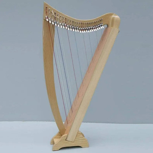 Doğal renkte Harpist enstrüman aksesuar için ücretsiz dize seti ile doğal ahşap yeni 34-String kolu arp - Product Image 4