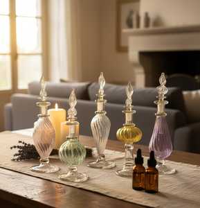 Handmade xi lanh Ai Cập chai nước hoa thủy tinh với axit Etch vàng chi tiết sang trọng bán buôn quà tặng cho các nhà bán lẻ & cửa hàng - Product Image 3