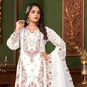 Premium Trendy &amp; Stylish Indian Khatli Work Organza Shalwar Kameez Set with Embroidered Dupatta for Winter Occasions - Product Image 1