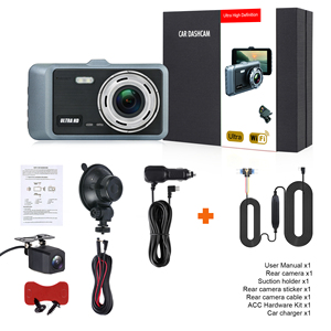 WOHEFU Front <strong>and</strong> Rear Car <strong>Camera</strong> Recorder <strong>with</strong> Night Vision 24H Parking Monitor 4.0 inch Touch screen Dash Cam <strong>Camera</strong> for Car - Product Image 4
