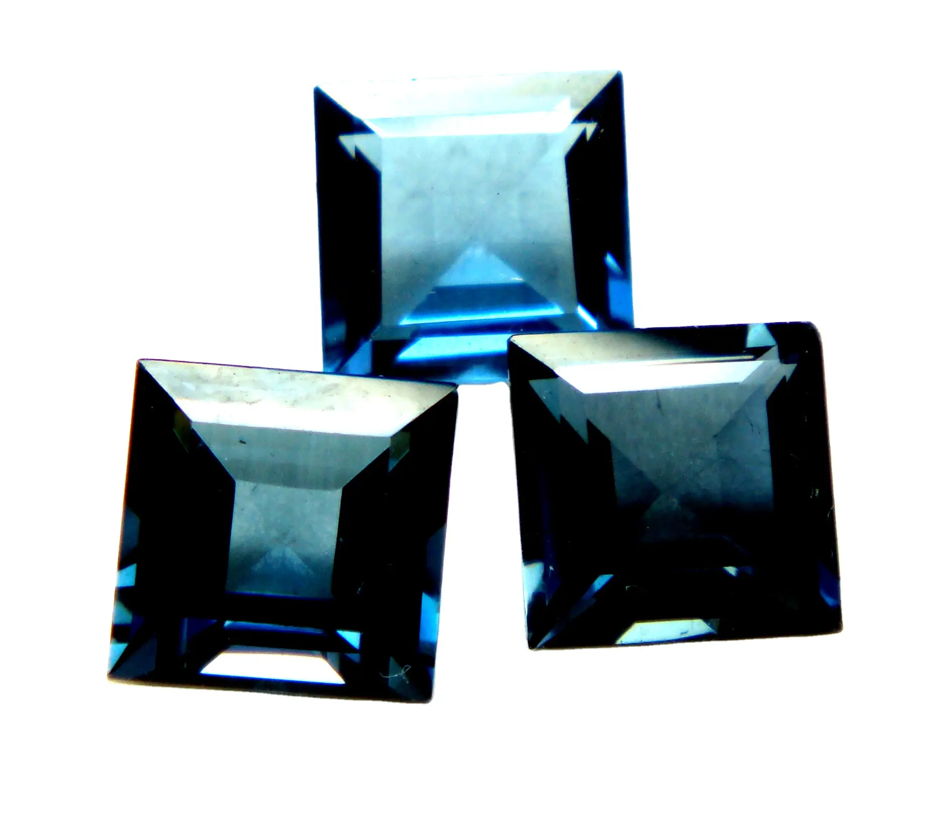 Corte facetado de forma cuadrada 100% Topacio azul de Londres Natural Piedra preciosa suelta DIY Accesorios para hacer joyas Piedra de Topacio Azul certificada