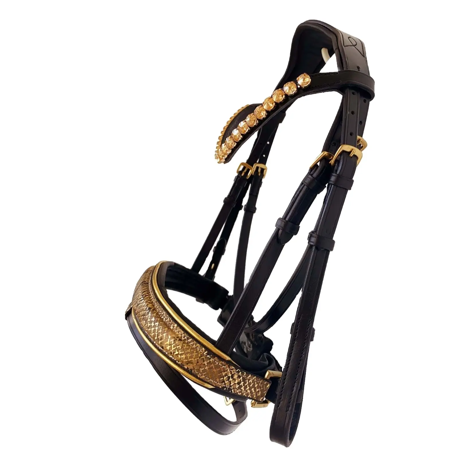 BRIDLE HANOVERIAN ORO CON BANDA NARIZ COCROC