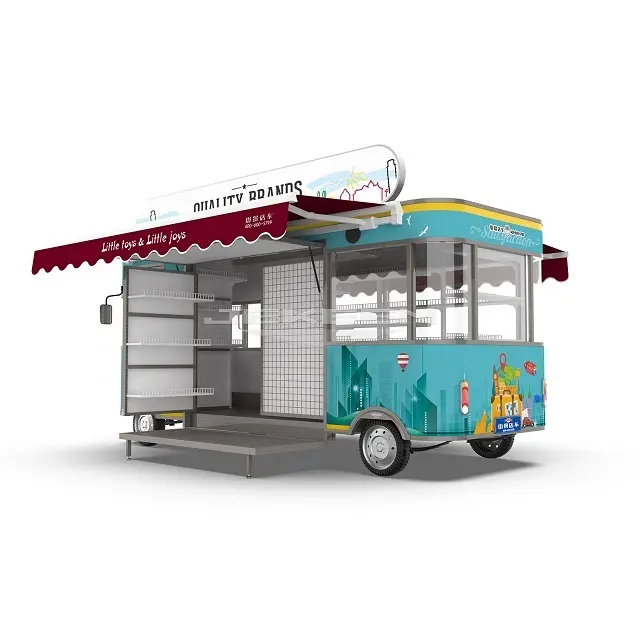 Venta al por mayor camión de comida remolque calle móvil Carro de comida cocina al aire libre camión de comida rápida con equipo de cocina para la venta