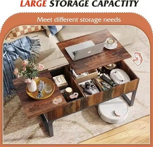 Depolama ayarlanabilir oturma odası merkezi masa ile üst sehpa kaldırın - Product Image 4