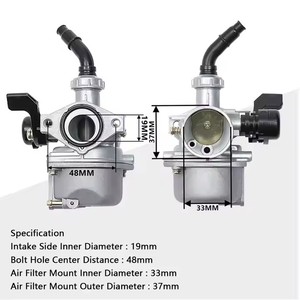Bộ chế hòa khí PZ19 cho xe máy <span class=keywords><strong>50cc</strong></span> 70cc 90cc 110cc 125cc mới, tương thích với Coolster, Taotao, Redcat, Peace, Baja, ATV, xe địa hình - Product Image 2