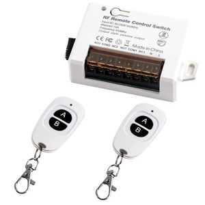 Dual Channel 433 MHz <strong>Wireless</strong> <strong>Relay</strong> Remote <strong>Control</strong> Switch 10A RF Receiver 2 Transmitters Fixed Installation for Door Rollers - Product Image 1