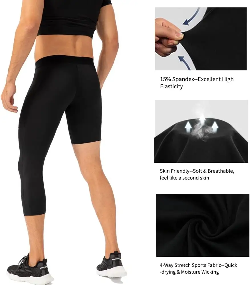 Oem Gym collant Leggings da uomo pantaloni a compressione per il Fitness da basket pantaloncini sportivi