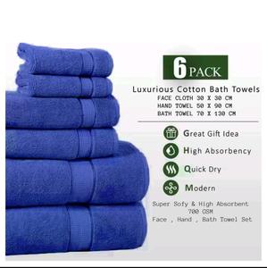 Wholesale Plush Touch Bath <strong>Towel</strong> Custom 6 Pcs Sets Hand and Face <strong>Towels</strong> Bath 100% Cotton Combed Ring Spun Zero Twist Gift Set - Product Image 6