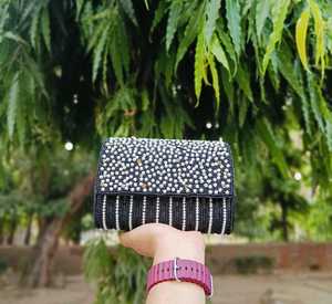 Stylish Handmade Beaded Women's Hand <strong>Bag</strong> Stylish College Designer Clear Tote <strong>Bags</strong> Indian Tote <strong>Bags</strong> - Product Image 2