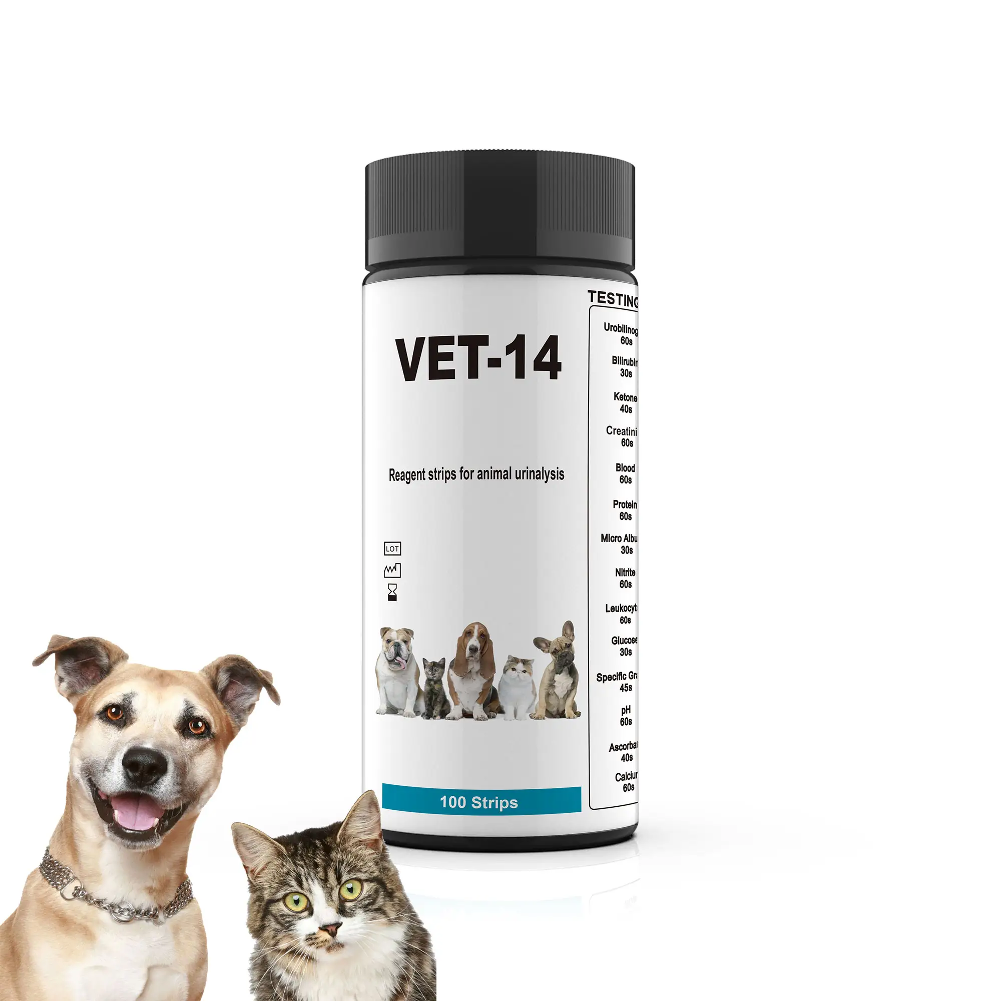 Vet-14 Animal Múltiplo Medical Home Auto Diagnóstico Dipstick Tiras De Teste De Urina Veterinária Gatos e Cães