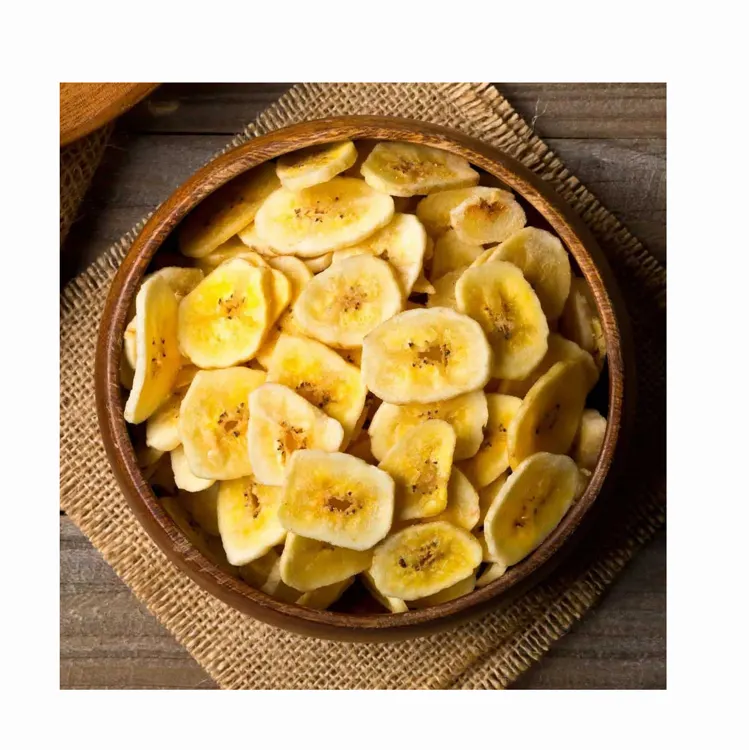 שבבי בננה מוצר חם מיובש בהקפאה בננה מיובשת פירות בננה מיובשת