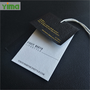 <strong>Custom</strong> Clothing hang <strong>Tag</strong> With <strong>String</strong> Embossed LOGO Gold Foil UV <strong>Printing</strong> Cardboard Paper hang <strong>Tag</strong> for Garment