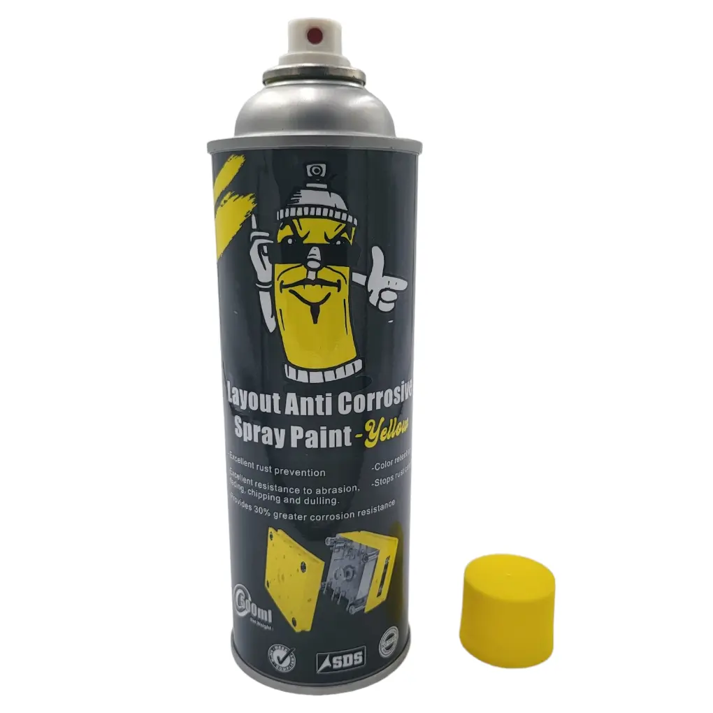 Cor amarela do molde base anti ferrugem não corrosivo FÁCIL IDENTIFICAR metal trabalhando tinta spray para moldagem por injeção Preço de fábrica