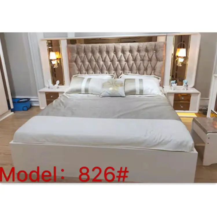 Camera da letto moderna della mobilia della camera da letto della fabbrica della cina di lusso leggero insieme da Foshan Guangzhou