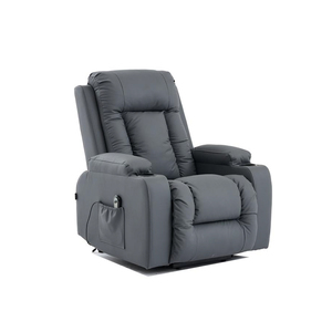Uzaktan kumanda ile manuel Recliner sandalye bardak tutucular ve yan cep siyah PU deri döner uzanmış koltuk oturma odası için - Product Image 3