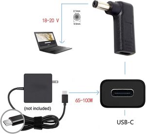 Adaptador de cargador de energía para computadora portátil, USB 3,1 tipo C 5,5 a DC 20V 2,1mm enchufe de alimentación PD emulador disparador Cable de carga para computadora portátil - Product Image 3