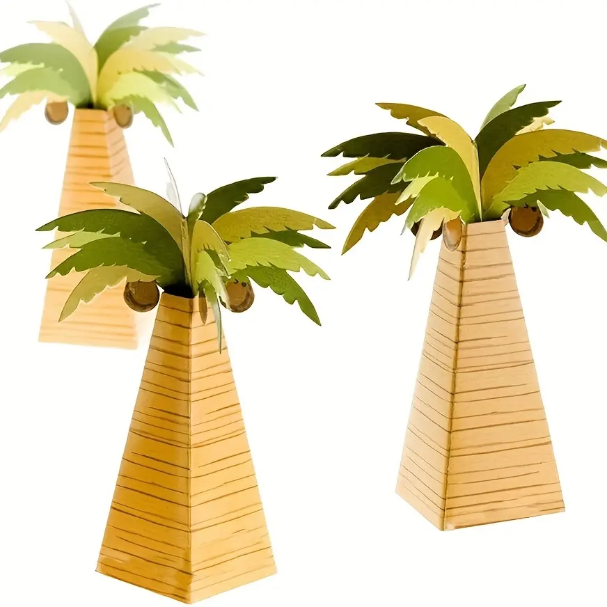 DIY Wedding Baby Shower Souvenirs Palm Candy Box Hawaiian Style Funny Coconut Tree Candy Gifts Boxes for Wedding Party Favors